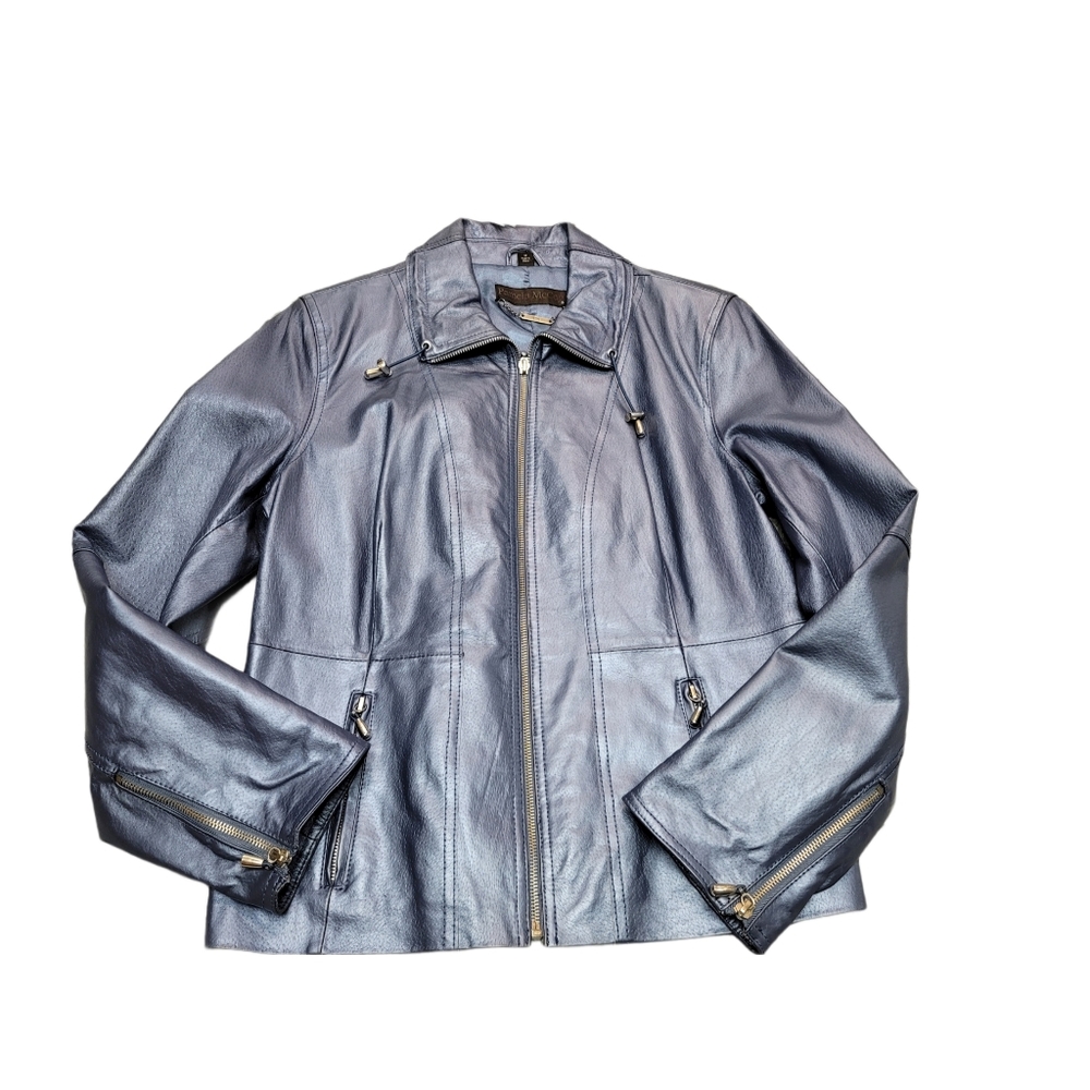 Pamela mcCoy shiny leather jacket